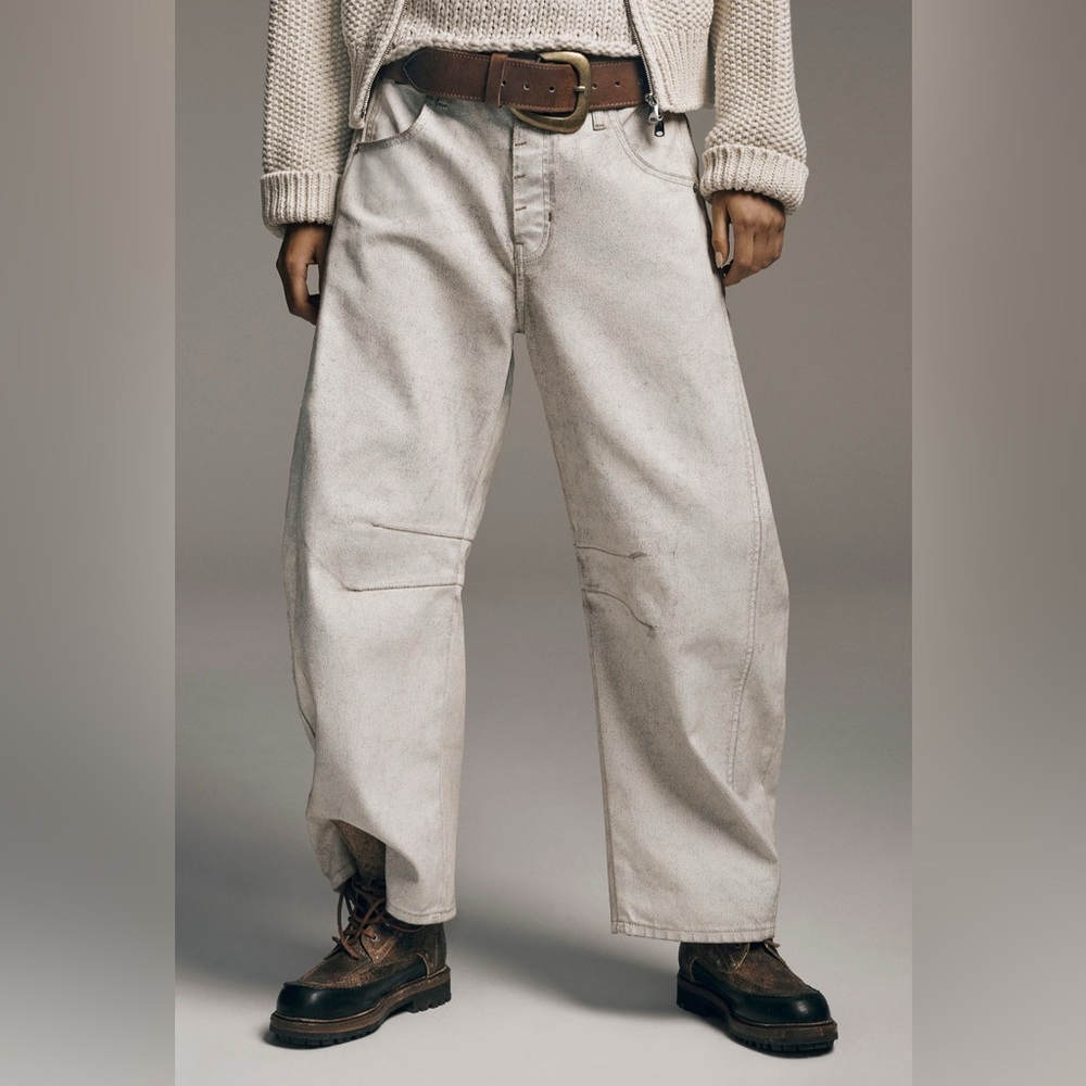 We the Free Good Luck Coated Barrel Jeans